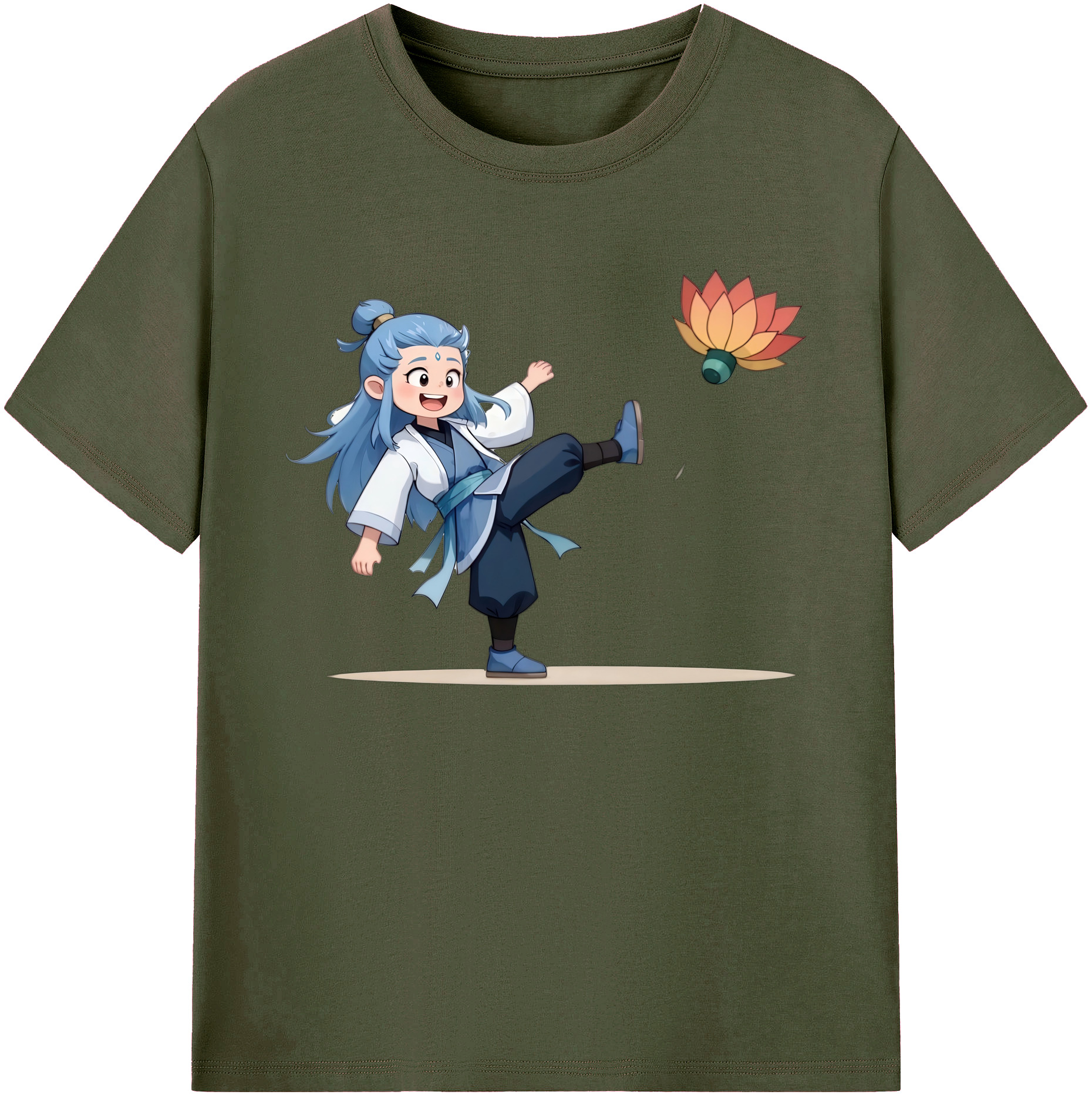 （画像用） Ne Zha 2 ナタ 魔童の大暴れ 綿100％ メンズ半袖Tシャツ｜肌触りやわらか＆通気性